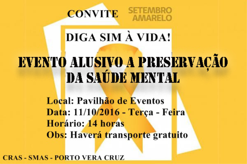 Saúde Mental será tema de encontro terça-feira no Pavilhão